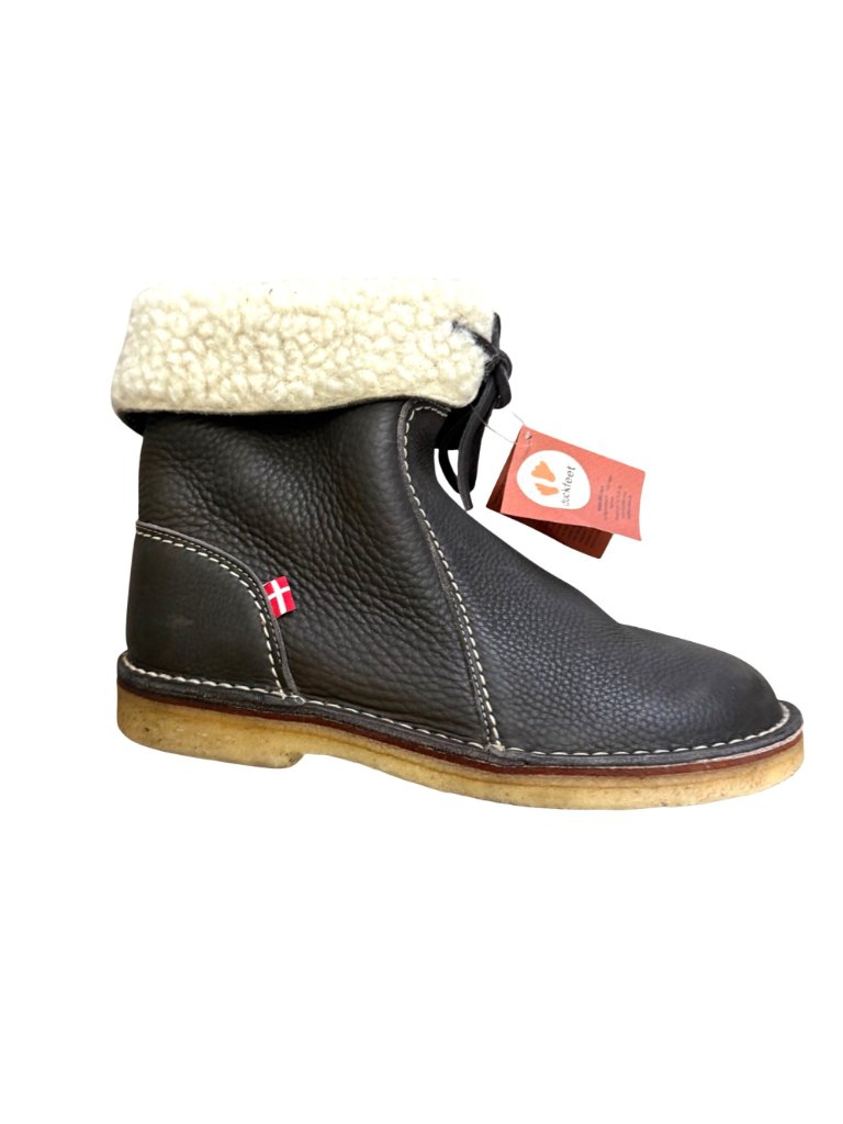 Duckfeet Unisex Adult Leather Boots Arhus Black Shearling Wool Lined 43 — image 2 of 6
